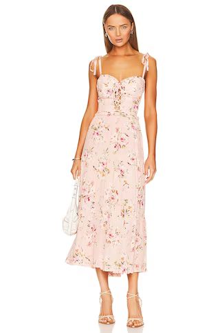 Yumi Kim Sandrine Midi Dress in Floral Dawn Blush from Revolve.com | Revolve Clothing (Global)
