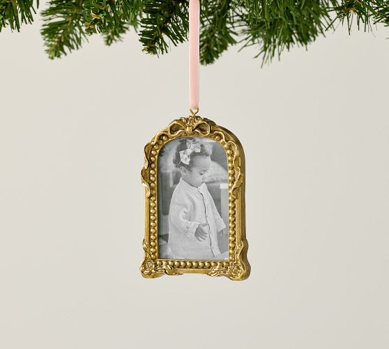 LoveShackFancy Gold Bow Frame Ornament | Pottery Barn (US)