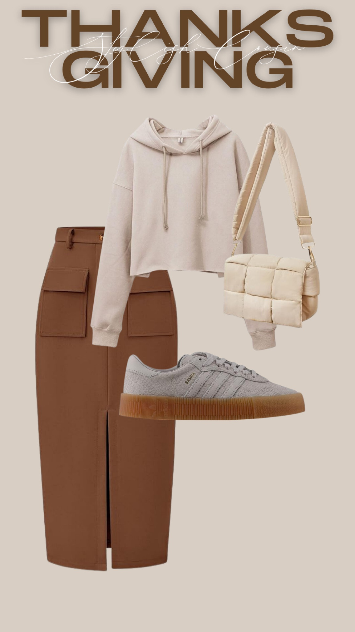 Thanksgiving outfit inspo for the stylish cousin in the family!

Shoes are the Adidas Sambarose Grey Ones.

#LTKHoliday #LTKFindsUnder100 #LTKFindsUnder50