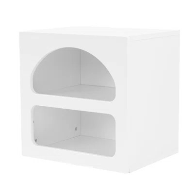 Modern White Nightstand, 19.7 x 19.7 x 15.7 inches | 100% Melamine Coated Particle Board, Thickness: 0.7 inches | Sleek Design for Bedroom & Living Ro | Wayfair North America