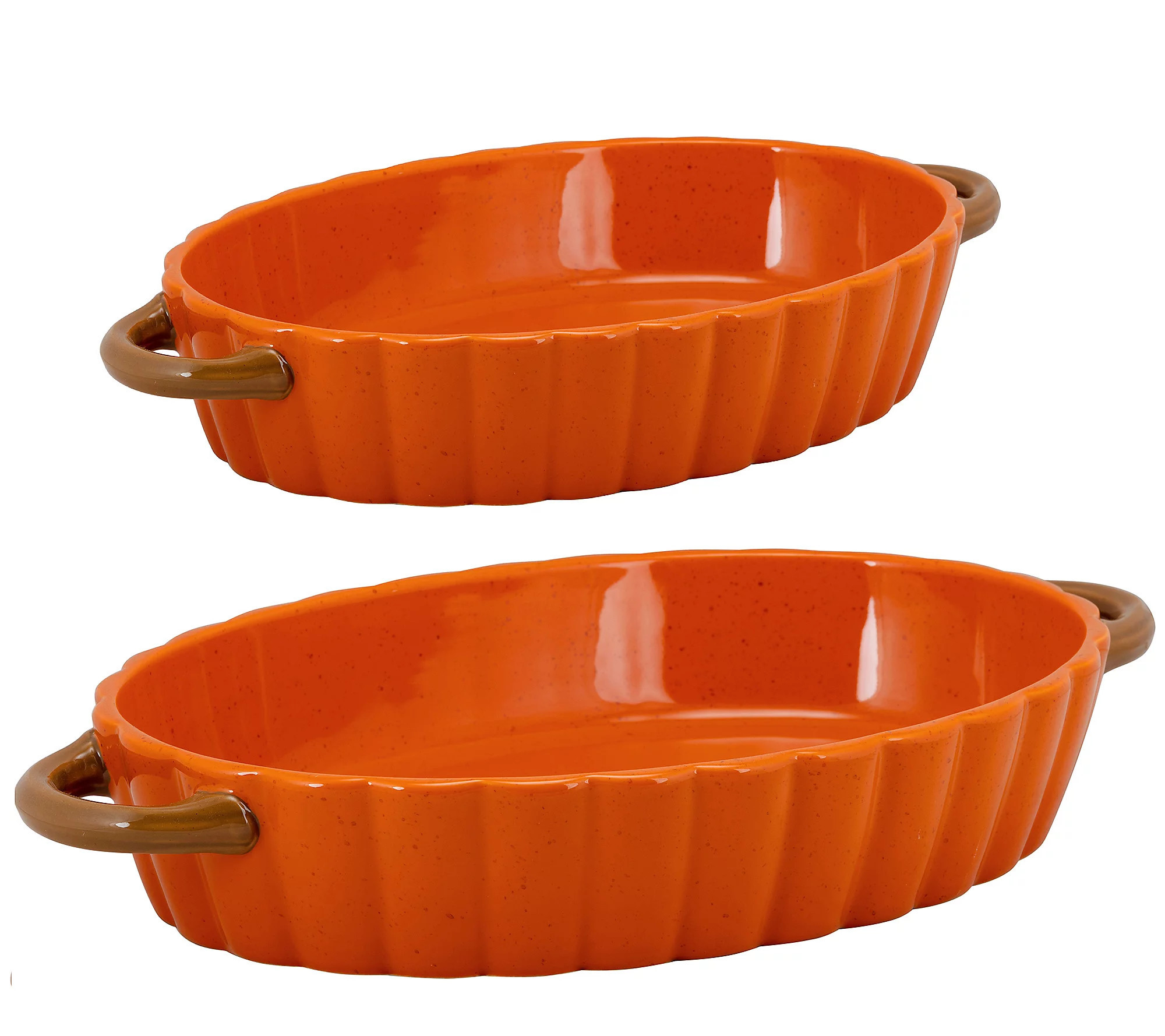10 Strawberry Street Set of (2) Oval Pumpkin St ne Bakeware | QVC