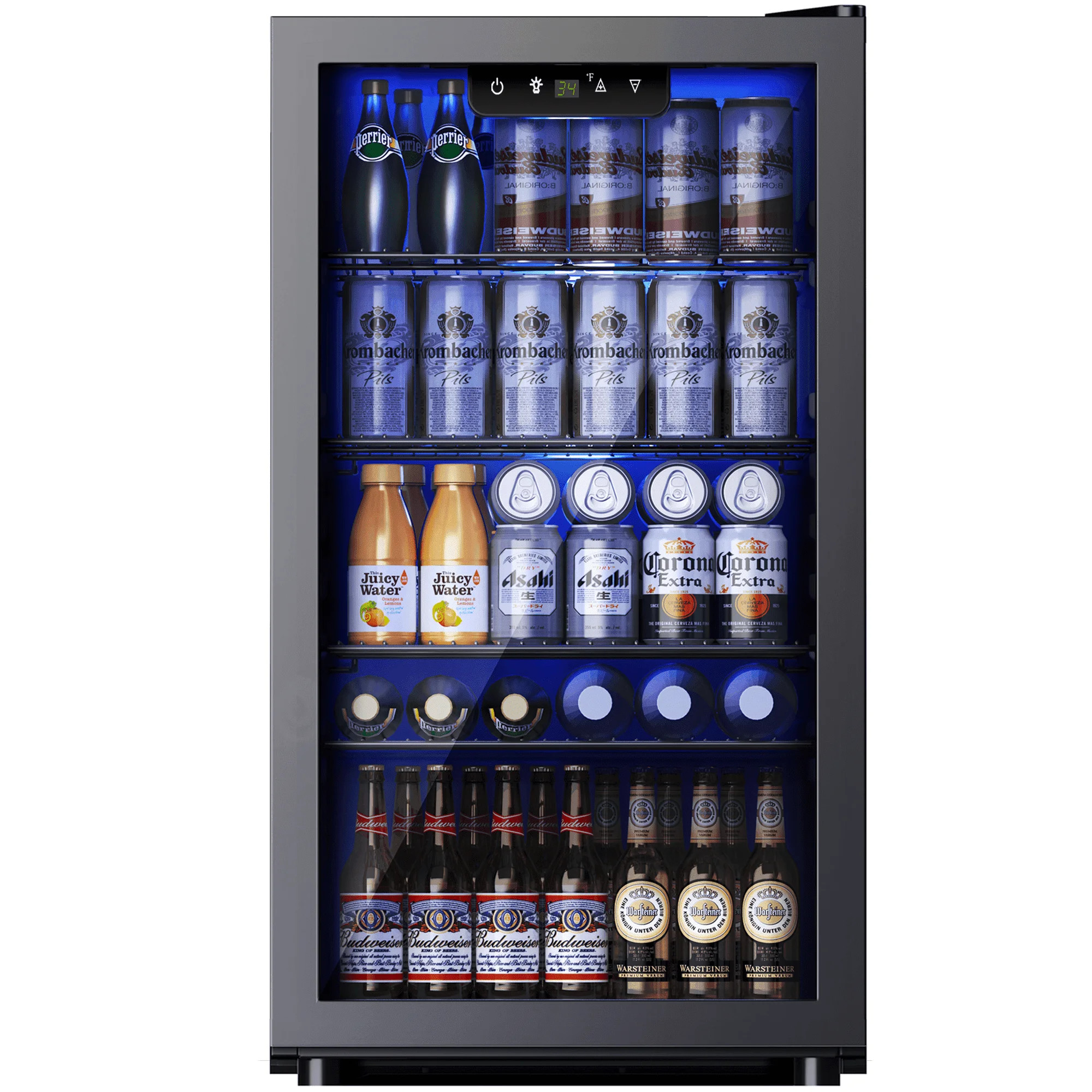 Simzlife 130 Can Beverage Refrigerator with Glass Door for Home, 17.3 in D, 31.3 in H, Black | Walmart (US)