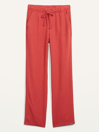High-Waisted Wide-Leg Linen-Blend Pants for Women | Old Navy (US)