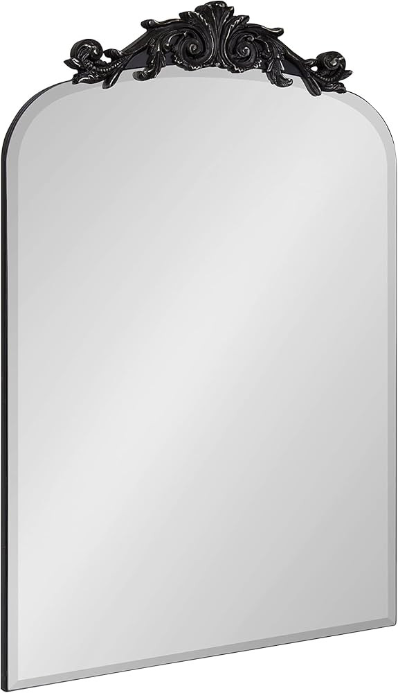 Kate and Laurel Arendahl Ornate Beveled Frameless Arched Mirror, 20 x 30, Black, Decorative Baroq... | Amazon (US)