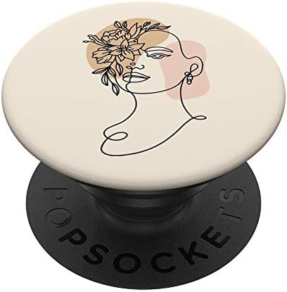 Abstract minimalist woman face line art Floral Flower PopSockets Swappable PopGrip | Amazon (US)