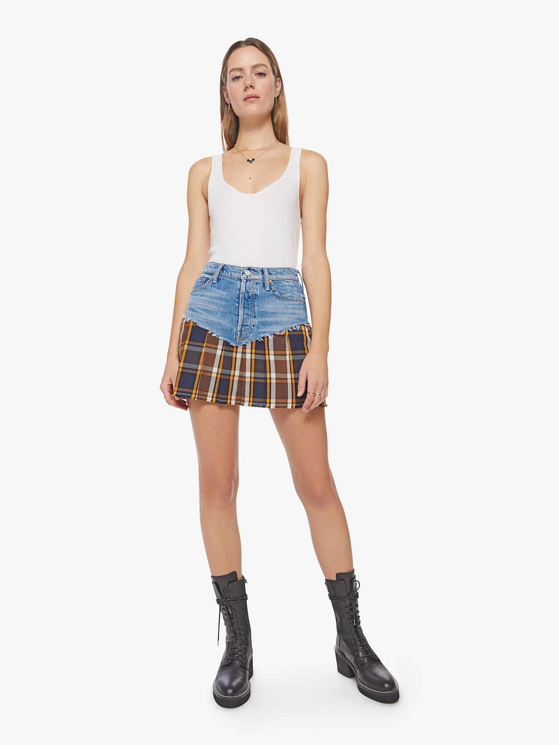 The Fluff And Fold Mini Skirt - A Punk & A Farmer Walk Into A Bar | Mother Denim