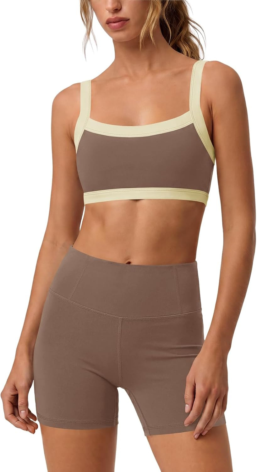 Panadila Women Color Block 2 Piece Workout Sets Gym Outfits | Amazon (US)