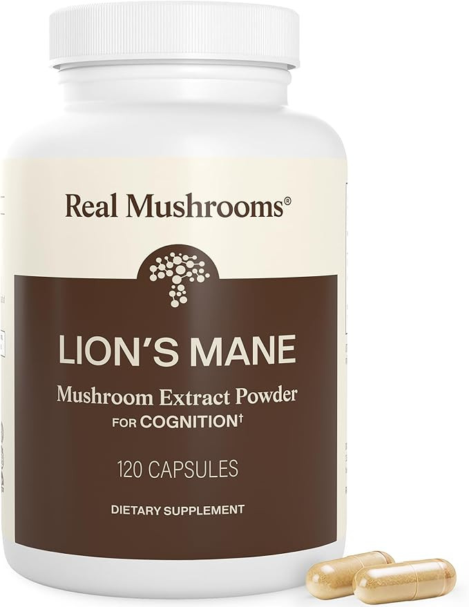 Real Mushrooms Lions Mane Mushroom Cognition (120 Capsules) Lions Mane Mushroom Powder Extract Ca... | Amazon (US)