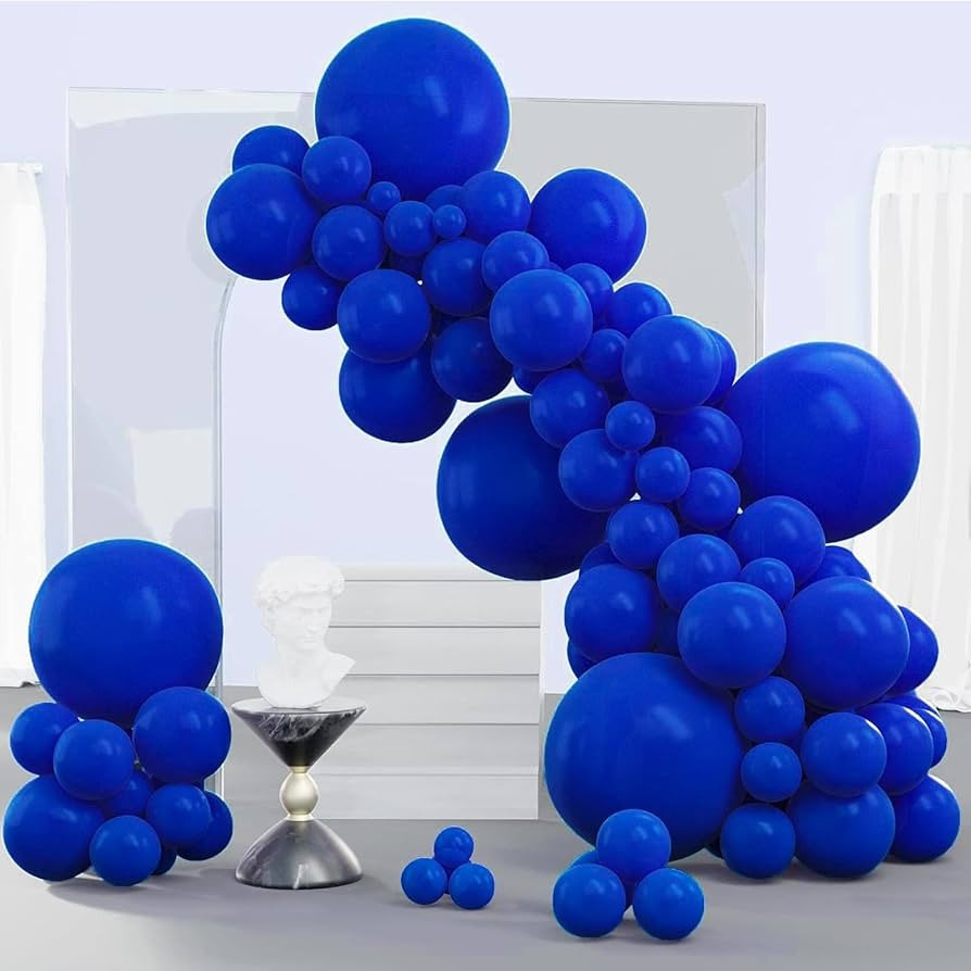 PartyWoo Blue Balloons 140pcs Different Sizes of 18 12 10 5 Inch Navy Blue Balloon Arch Kit Garla... | Amazon (US)