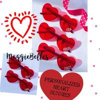 Heart Valentines Day Sunglasses Personalized Sunnies Red Purple Pink Name | Etsy (US)