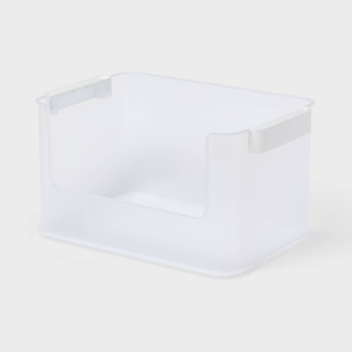 Click in Place 20.7qt Clear Open Front Plastic Storage Bin for Home and Office Organization White... | Target
