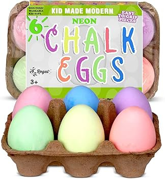 Kid Made Modern Sidewalk Chalk Set for Kids - Washable, Neon Colored Egg Chalk for Outdoor Play a... | Amazon (US)