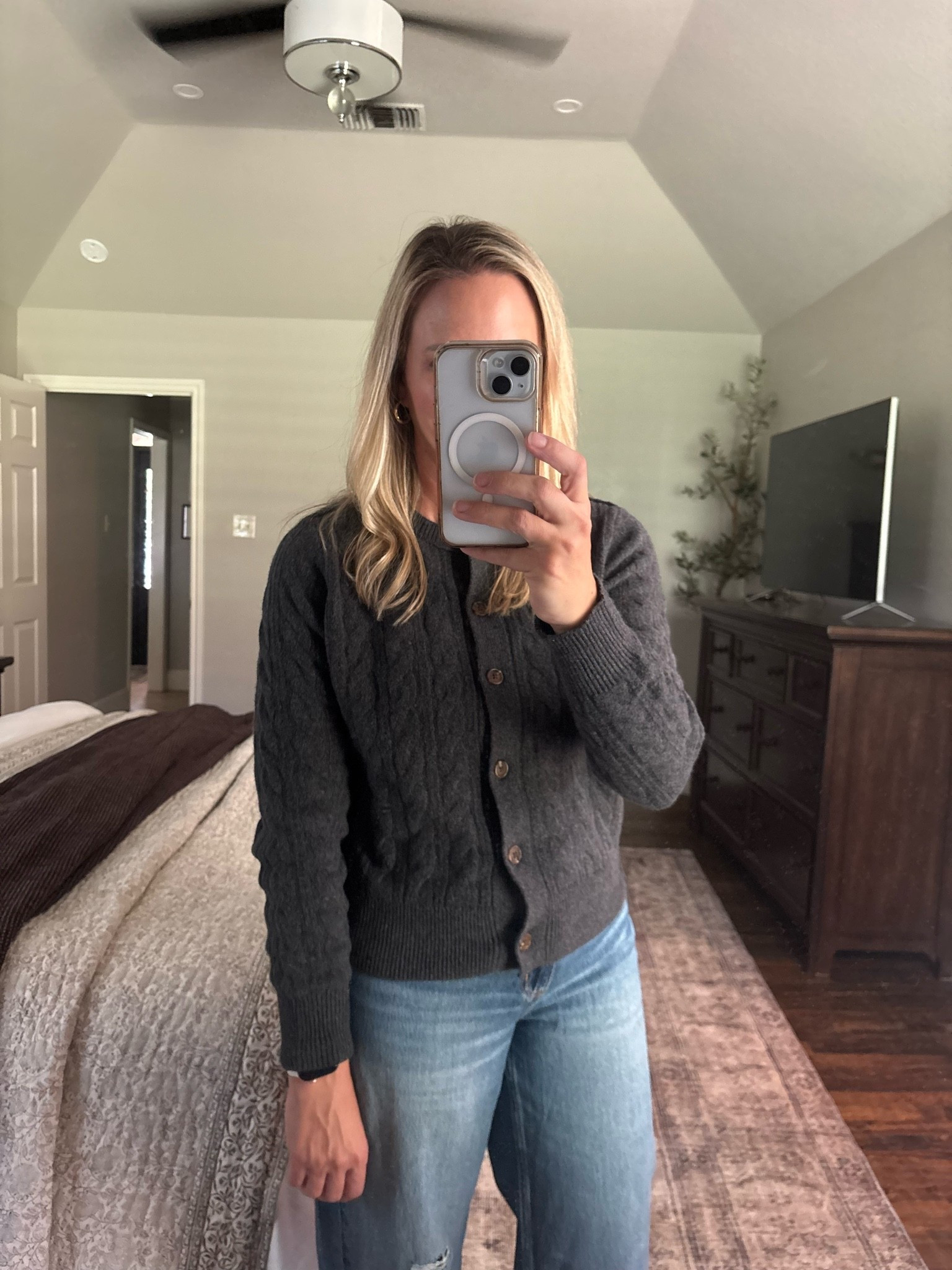 Love this heritage cardigan sweater!  On sale for Target Circle members!  Wearing a M. Going back for the red!