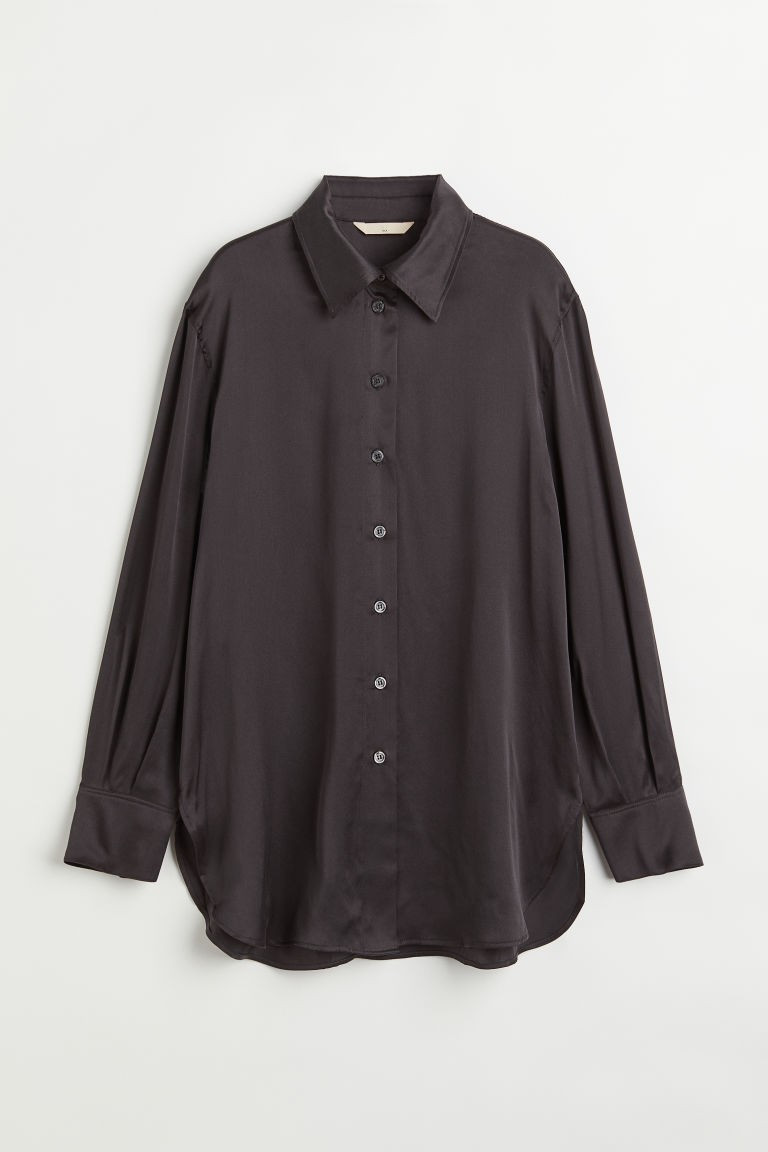 H & M - Silk Shirt - Black | H&M (US + CA)