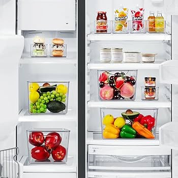 Set of 8 Clear Plastic Storage Bins, 4 Large and 4 Small Stackable Storage Containers for Pantry ... | Amazon (US)