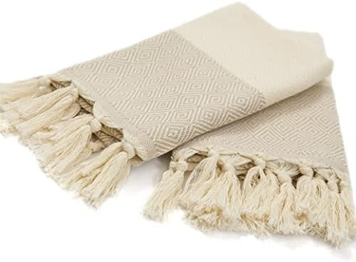 Hand Towels - Kitchen Bathroom Decorative 100 percent Cotton Turkish Peshtemal Soft Towel for Fac... | Amazon (US)
