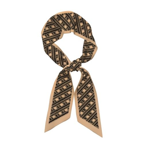Zynphebag Women Fashion Long Skinny Scarf 3.1 x 46.9 Inch Vintage Geometric Print Lightweight Silk Feel Hair Neck Scarf Headband Handbag Ribbon Chic Daily Accessory for Work, Travel, Casual Outfits | Amazon (US)