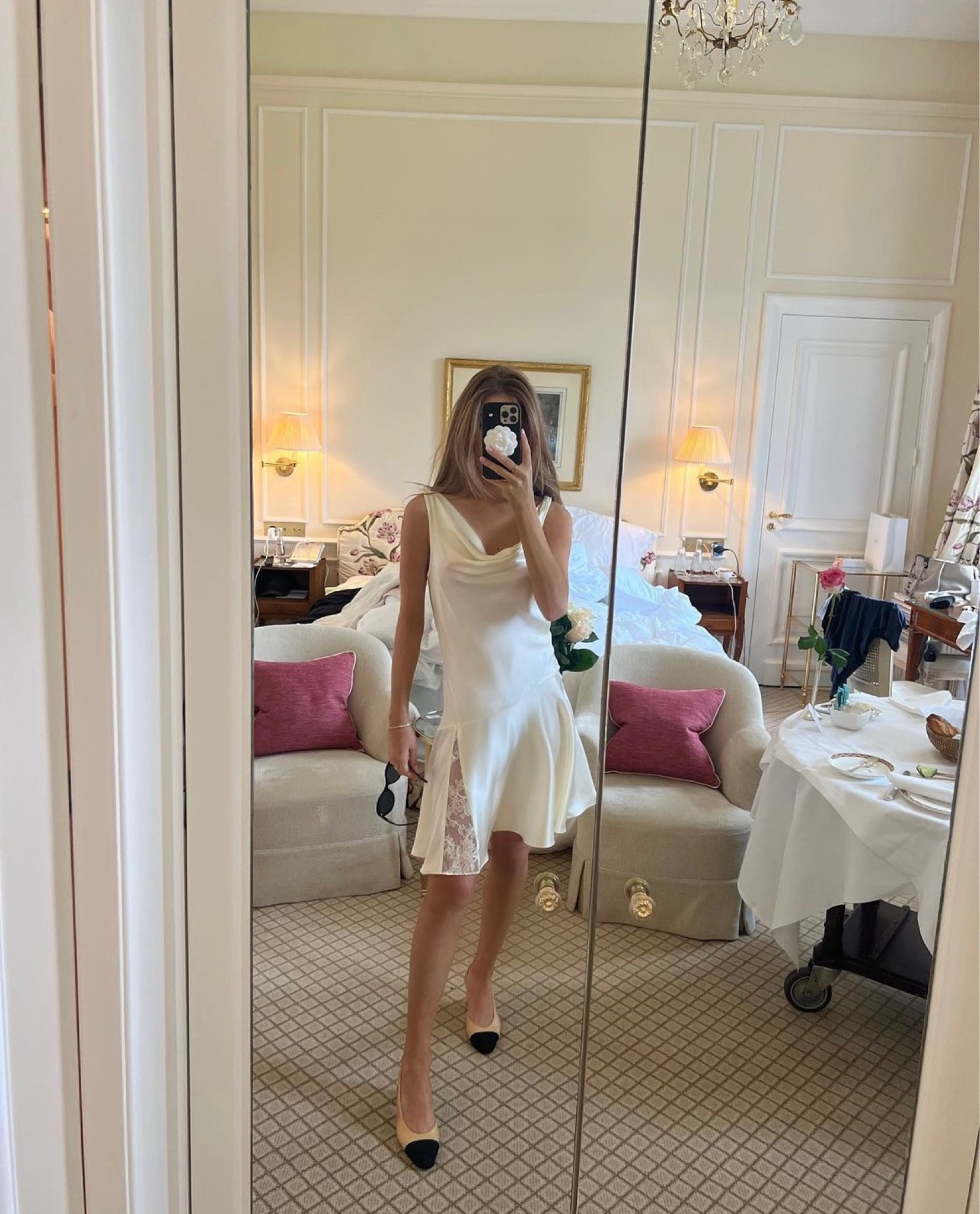 White silk dress 🤍

Silk dress, mini dress, lace dress, cream dress, satin dress, spring outfit ideas, summer outfits, holiday inspo, cream flats, slingback pumps, ballet pumps, city break, travel, plt, Chanel, Stradivarius, H&M, mango 

#LTKSeasonal #LTKeurope #LTKfit