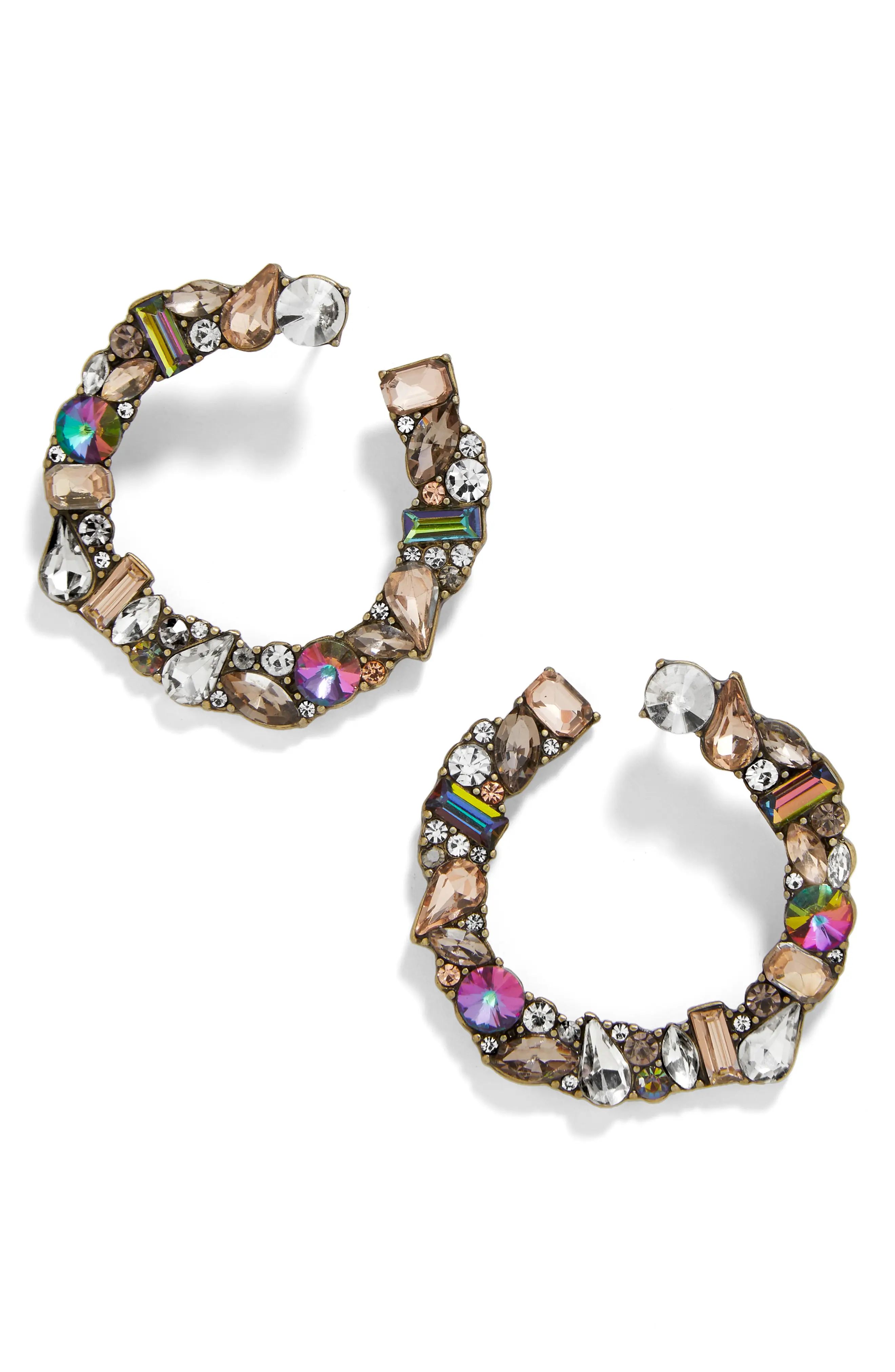 Seraphine Crystal Wraparound Hoop Earrings | Nordstrom