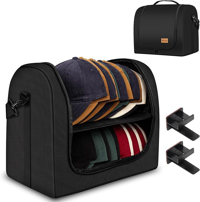Baseball Cap Organizer Carrier, Hat Bag for Travel and Moving, Cap Traveling Case for Men, Portab... | Amazon (US)