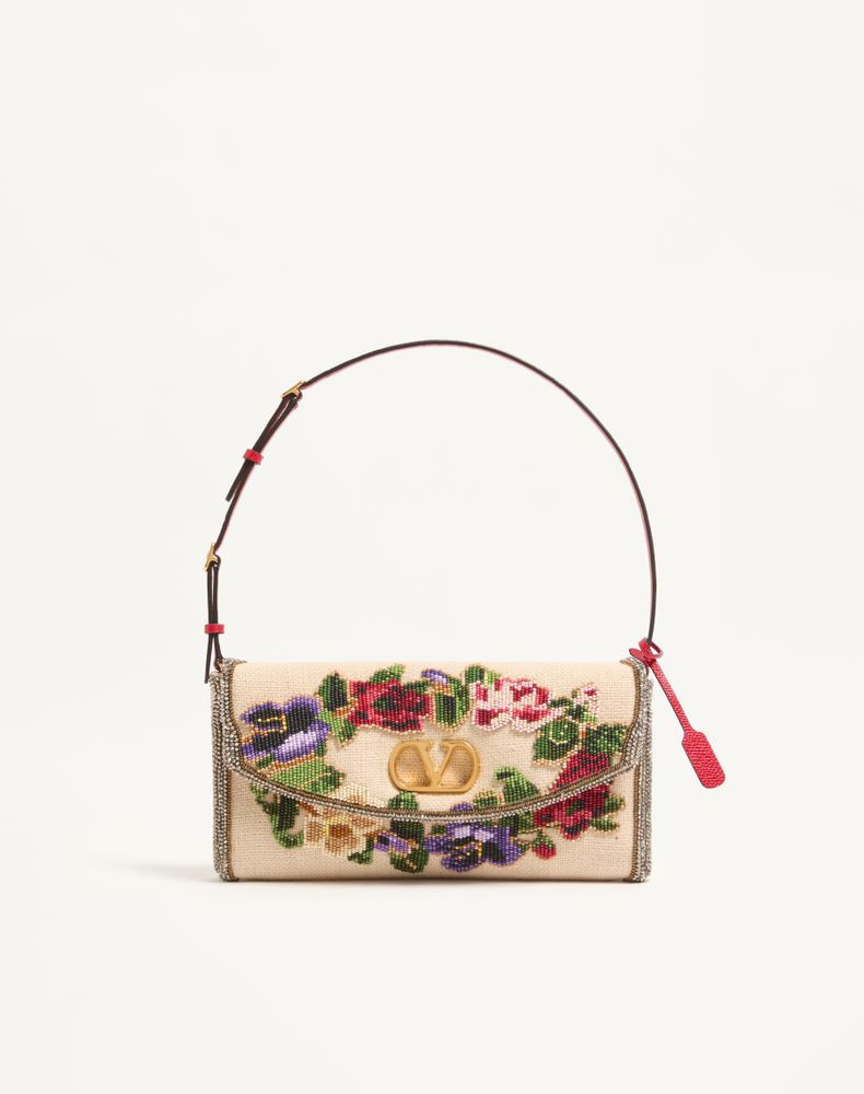 Valentino Garavani Valentino Garavani Devain Embroidered Small Shoulder Bag Wo | Valentino