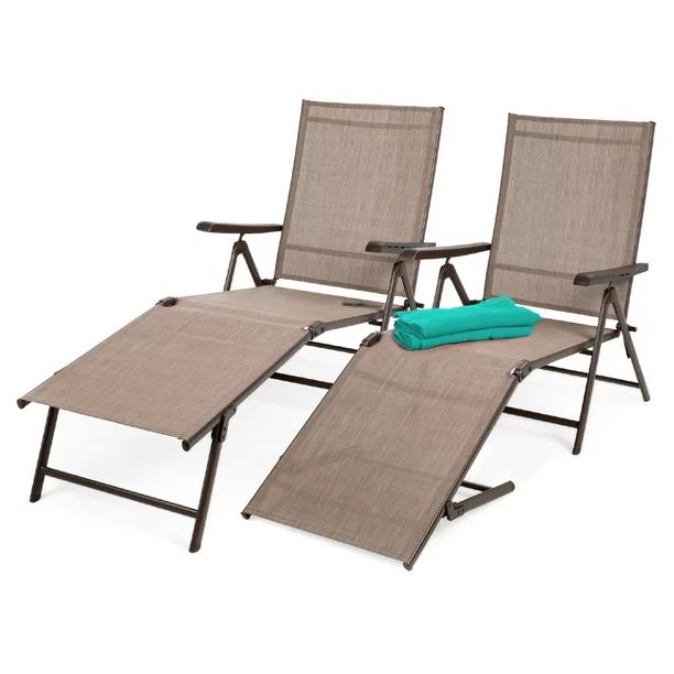 Best Choice Products Set of 2 Outdoor Patio Chaise Lounge Chair Adjustable Folding Pool Lounger w... | Walmart (US)