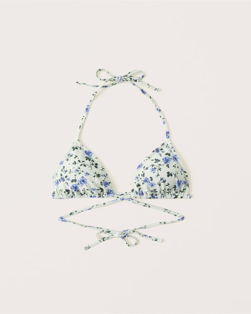 Criss Cross Halter Triangle Bikini Top | Abercrombie & Fitch (US)