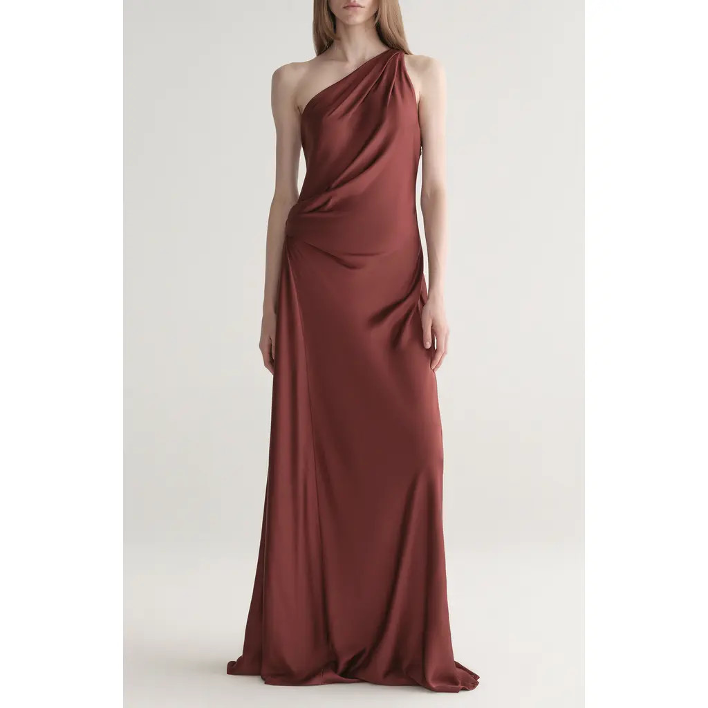 A.L.C. Aster One Shoulder Gown in Black Cherry at Nordstrom, Size 00 | Nordstrom