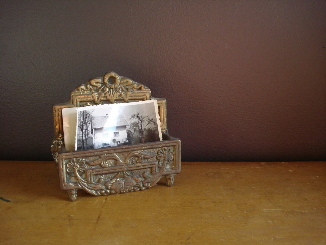 Brass Business Card or Match Holder Sweet Brass Wall Mount Pocket Display Heavy Ornate Brass Hold... | Etsy (US)