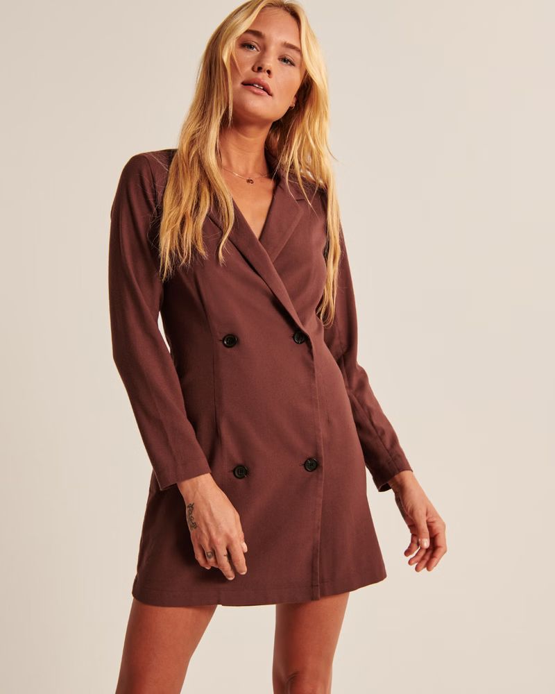 Long-Sleeve Blazer Dress | Abercrombie & Fitch (US)