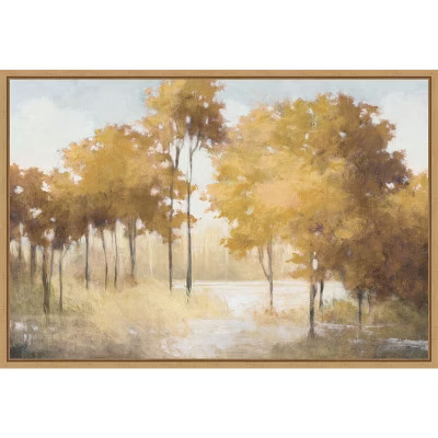 Amanti Art Autumn Lake Gold by Julia Purinton Canvas Wall Art Print Framed 33 x 23-in. | Target