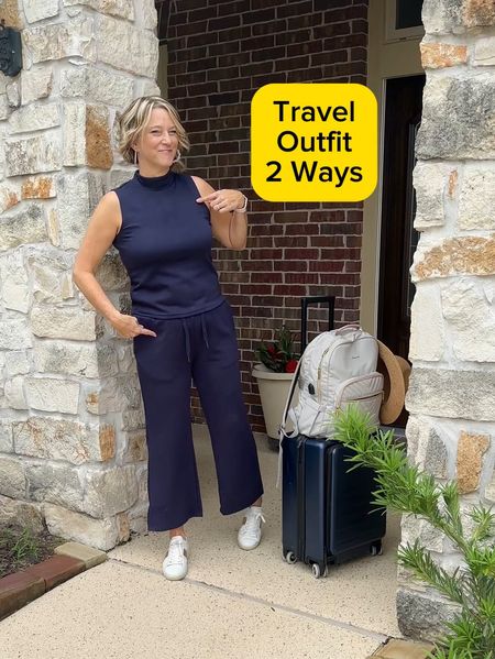 Travel outfit, 2 piece set outfit, summer outfit, airport outfit, travel style, airport style, sandals with arch support, water-resistant sneakers, backpack 15.6 

#LTKItBag #LTKShoeCrush #LTKTravel