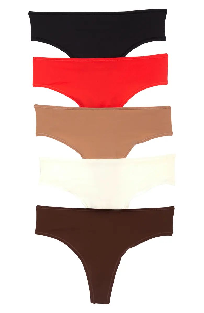Fits Everybody Assorted 5-Pack Thongs | Nordstrom