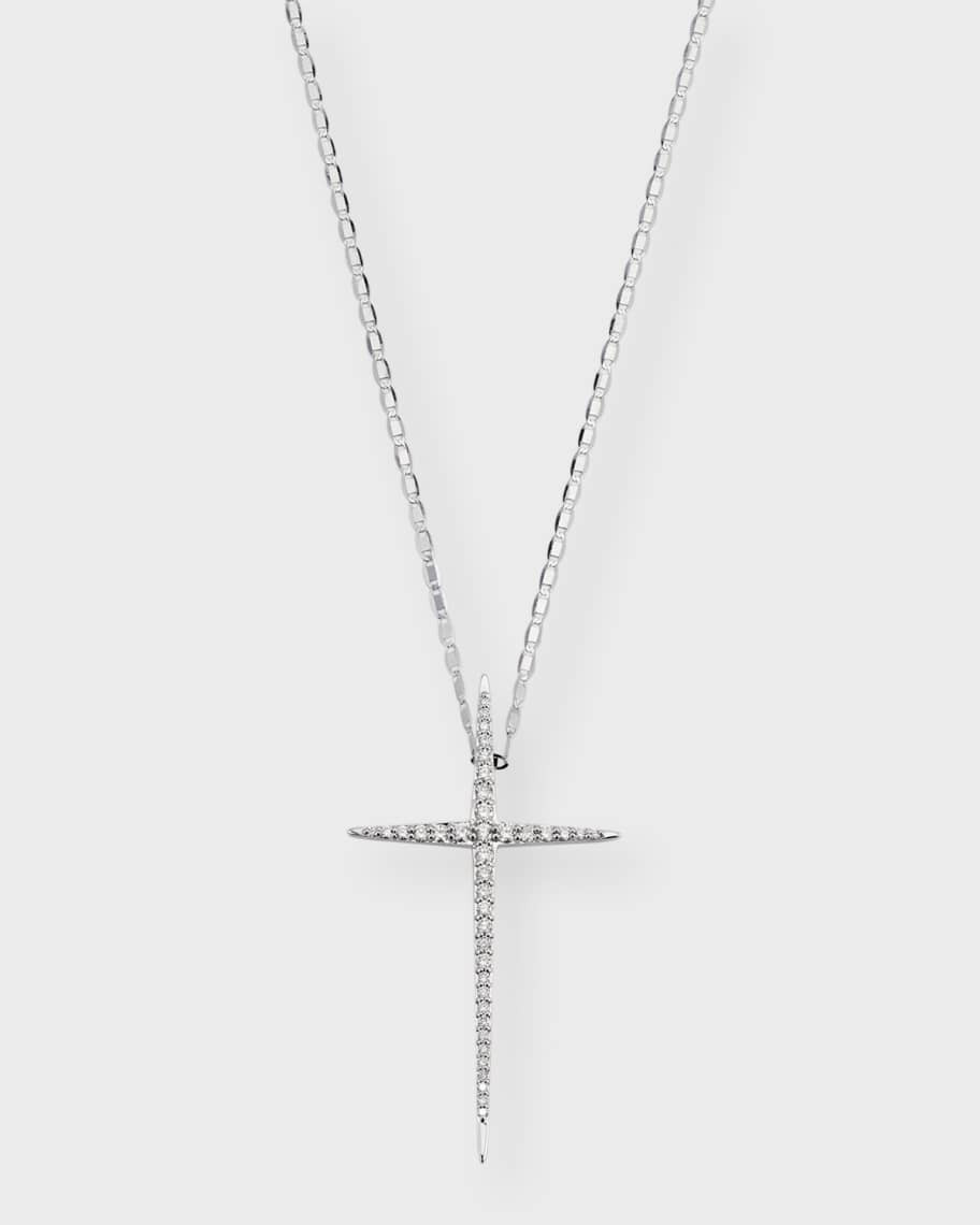 LANA Flawless Skinny Pointed Cross Pendant Necklace | Neiman Marcus