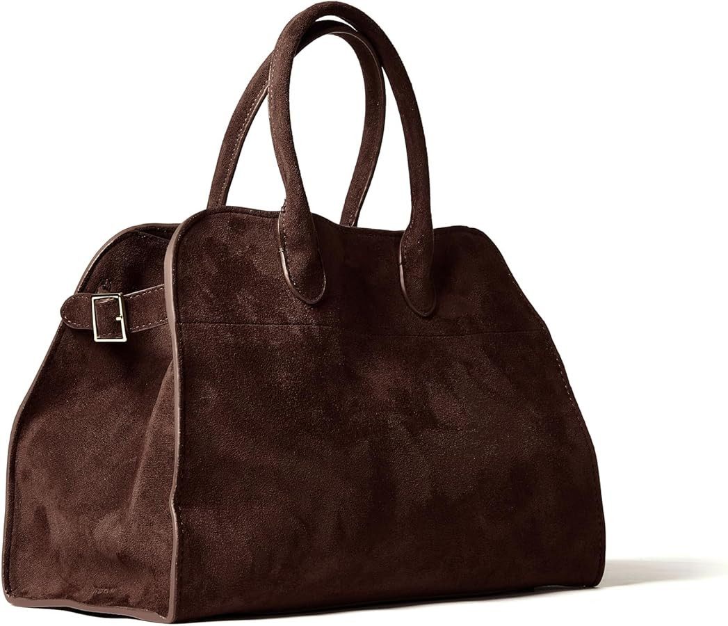 Brown Faux Suede Handbag Tote Hobo Bag for Women 2025, Women'S Top-Handle Handbags, 15” Large C... | Amazon (US)