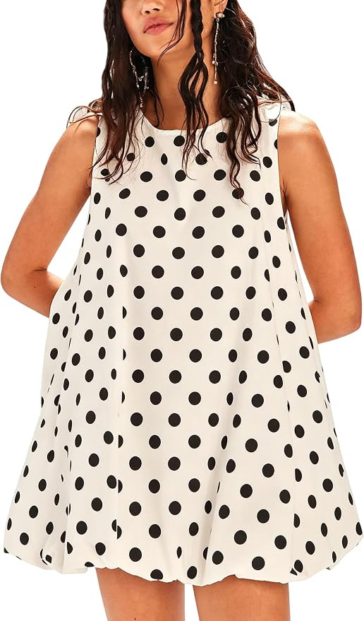 Majdan Womens Bubble Mini Dress Summer Sleeveless Short Dresses Lantern Tank Dresses Beach Sundre... | Amazon (US)