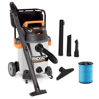 RIDGID 16 Gallon 6.5 Peak HP Stainless Steel Wet/Dry Shop Vacuum with Fine Dust Filter, Locking H... | The Home Depot
