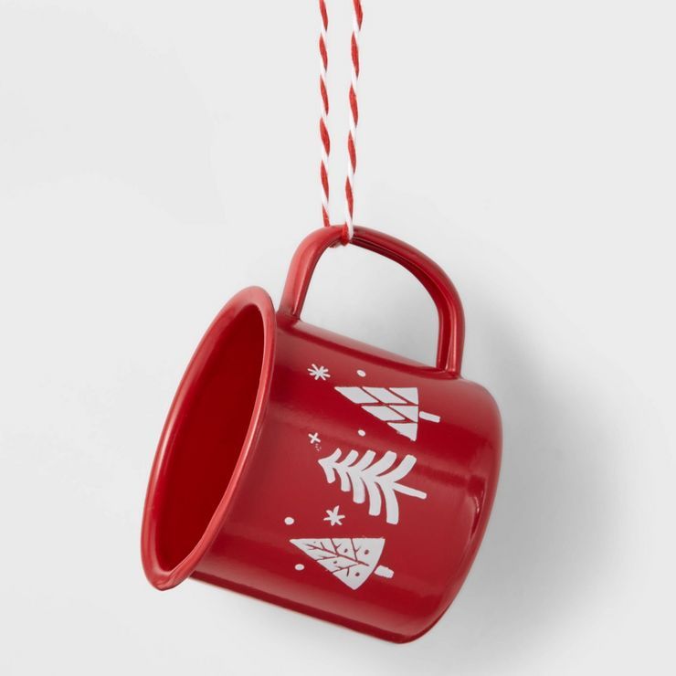 Metal Mug with Trees Christmas Tree Ornament Red - Wondershop™ | Target