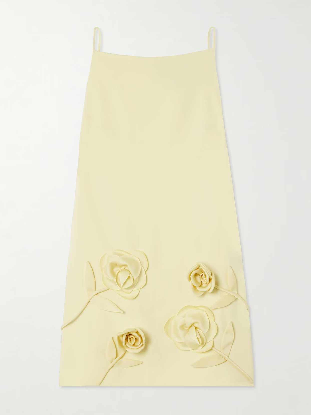Self-Portrait - Appliquéd Crepe Mini Dress - Yellow | NET-A-PORTER (US)