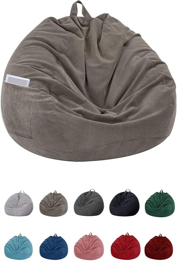 SANMADROLA Stuffed Animal Storage Bean Bag Chair Cover (No Filler)for Kids and Adults. Premium Co... | Amazon (US)