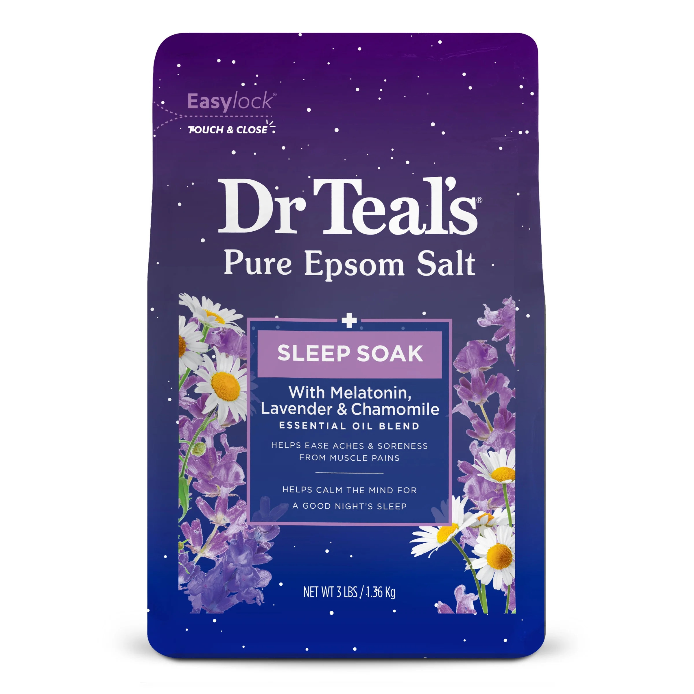 Dr Teal's Pure Epsom Salt Melatonin Sleep Soak with Essential Oil Blend, 3 lbs | Walmart (US)