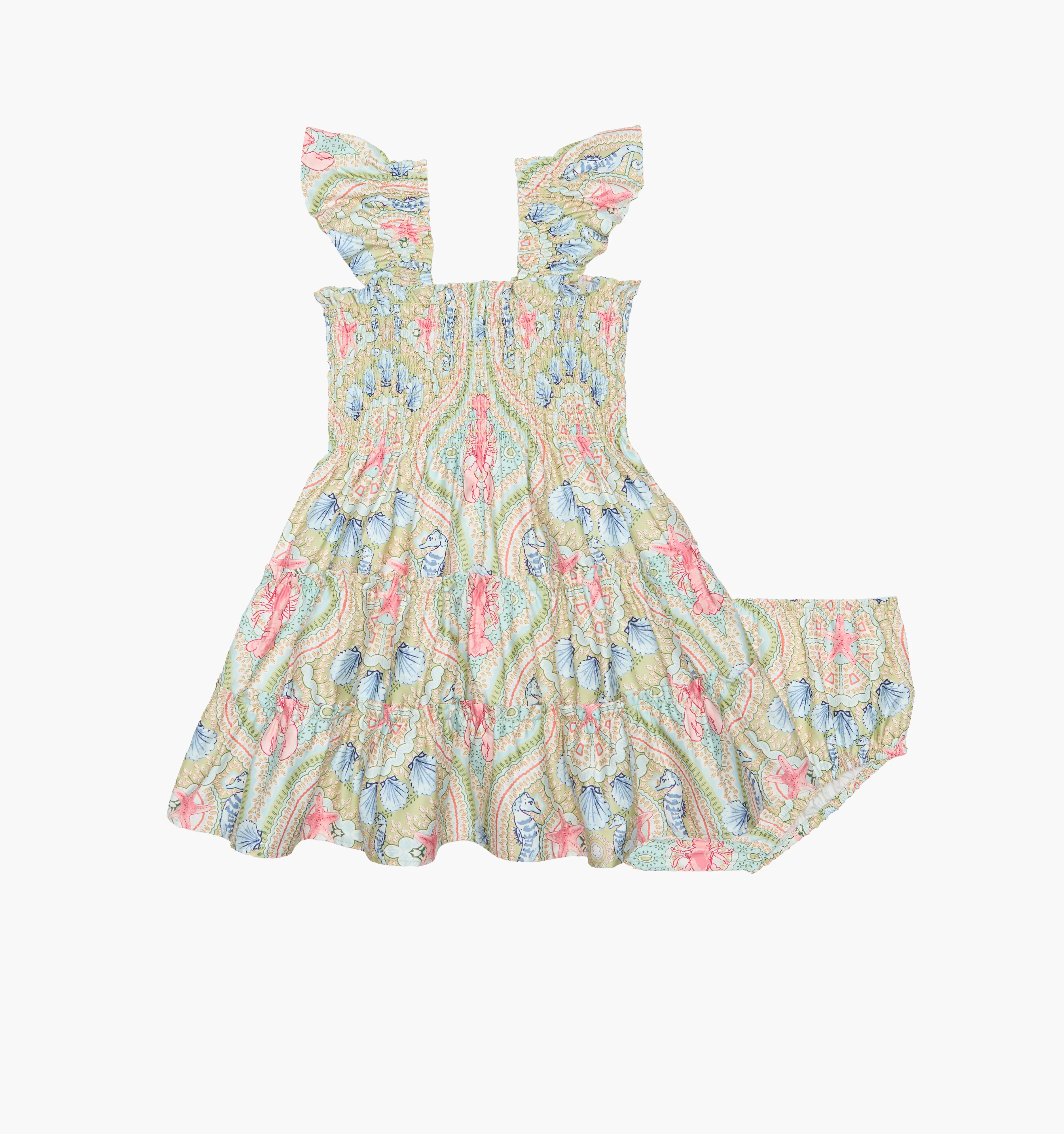 The Baby Ellie Nap Dress | Sea Scroll / 18-24M | ® | Hill House Home | Hill House Home US