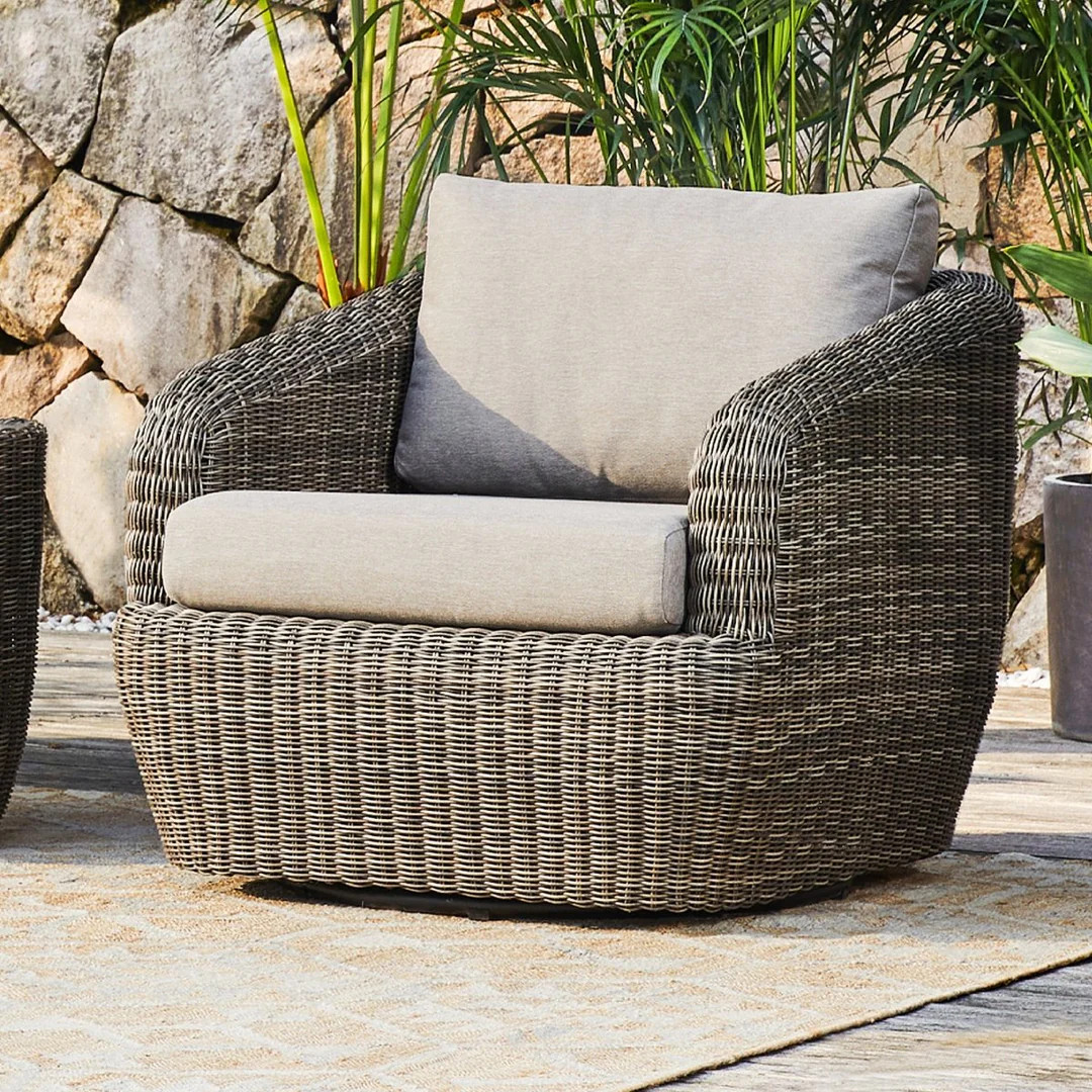 Liana Wicker Outdoor Swivel Accent Chair - chitaliving.com | Chita