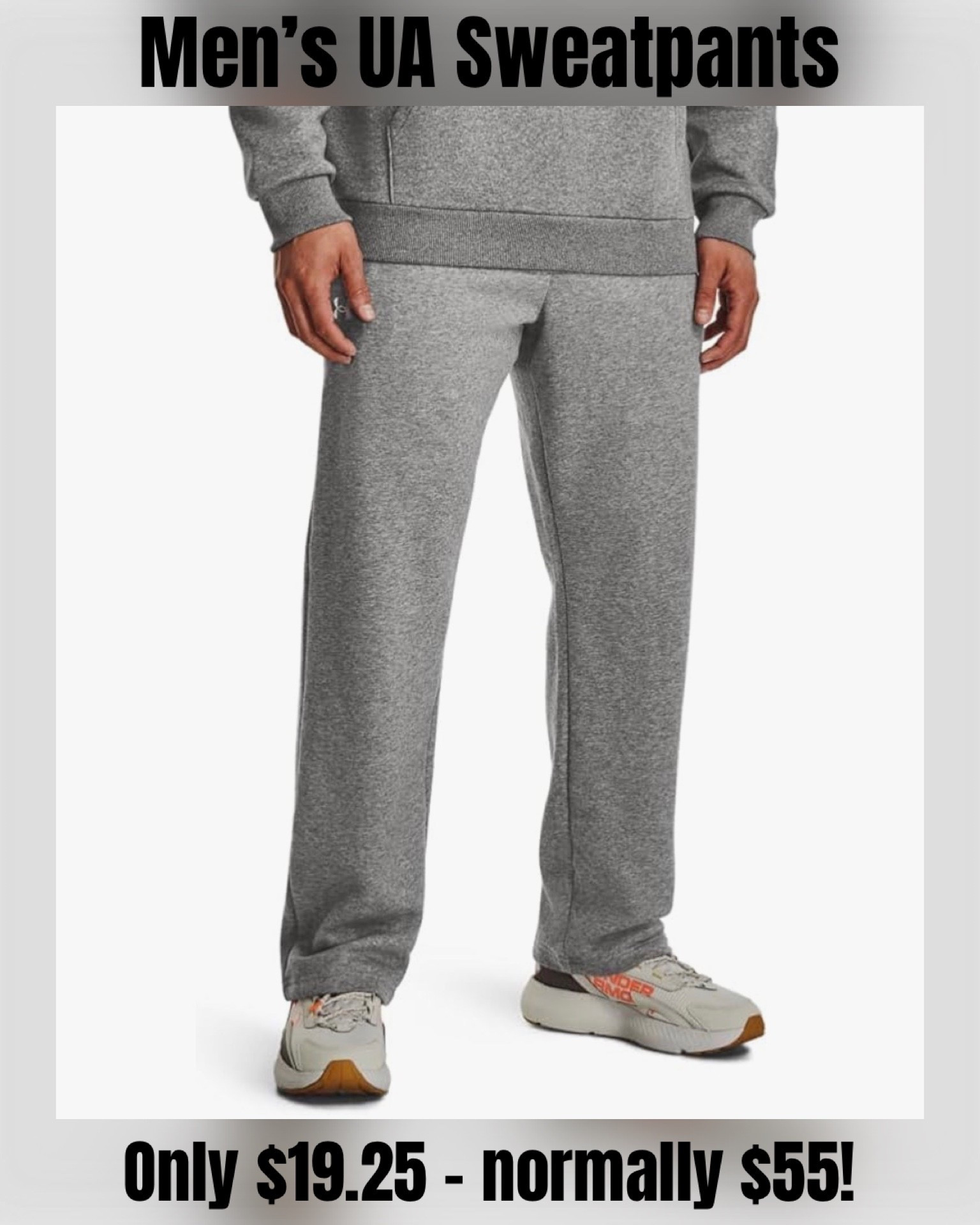 Under Armour Men's Rival Fleece Pants are down to only $19.25 today at Amazon in Heather Gray!!! AMAZING deal, as these pants normally retail for $55!!! Sizes S-XL available at the sale price 🙌🏻 Perfect for gifting (or even throwing in an Easter basket for teens!) 

#LTKActive #LTKSaleAlert #LTKMens