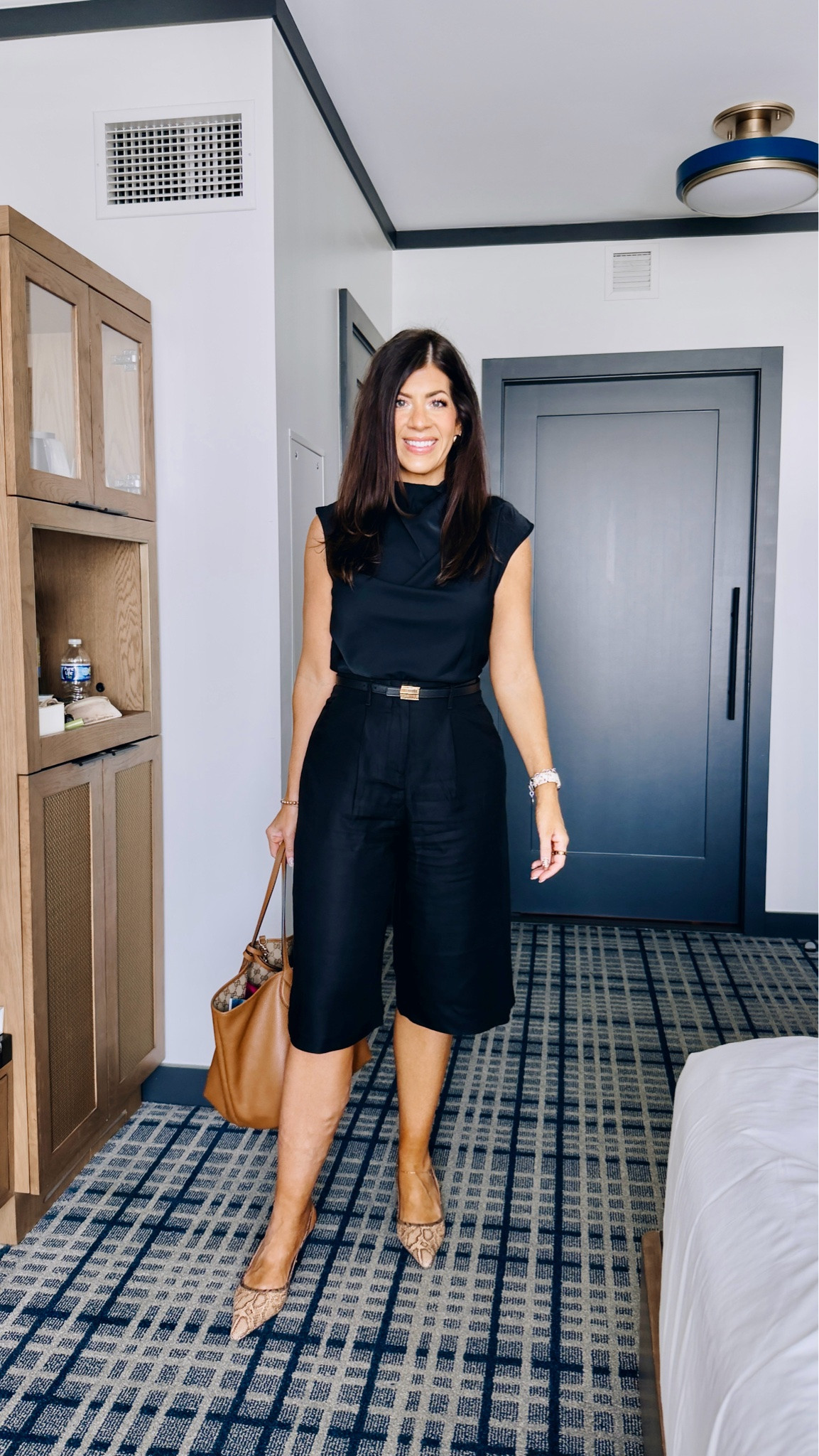 Work conference outfits
In a medium top and medium pleated short pants

#LTKMidsize #LTKTall #LTKWorkwear