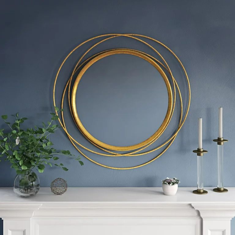 Mia 32" Round Wall Mirror, Gold | Walmart (US)