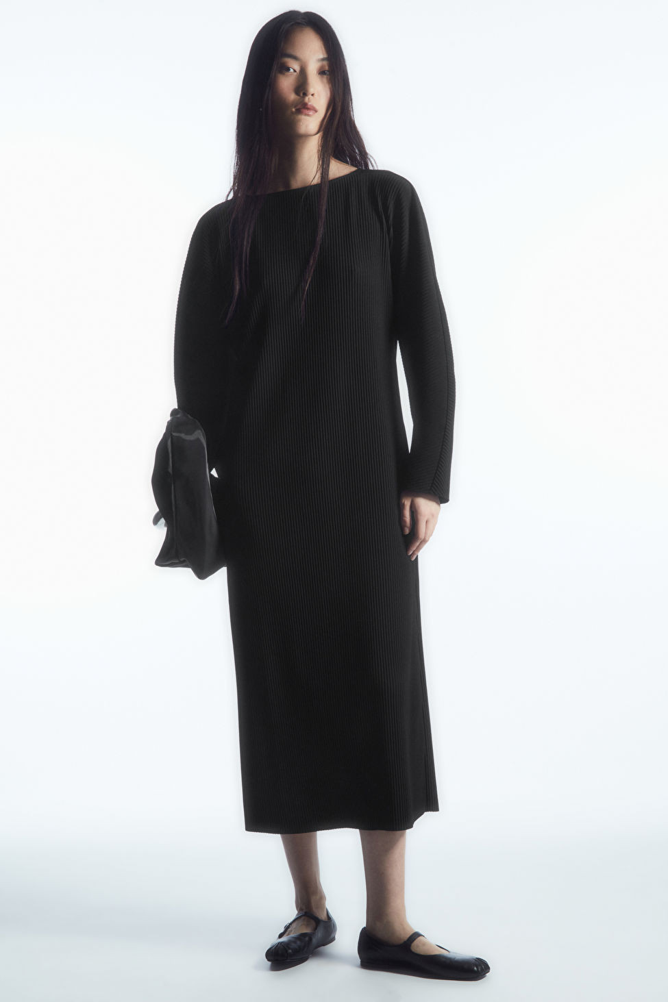 PLEATED MIDI DRESS - BLACK - COS | COS UK