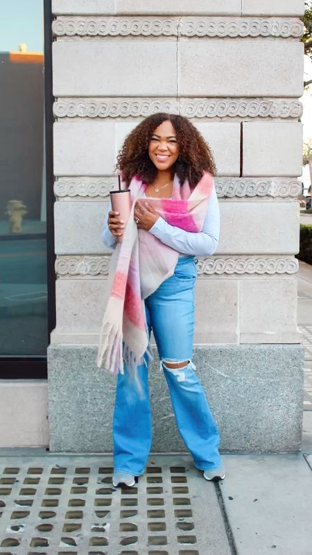 A cozy scarf🧣for Valentine’s Day💗! So cute ☺️- I have this scarf in three different patterns🫣. Wearing an xl in the bodysuit and 32 in the jeans! #valentinesday

#LTKcurves #LTKunder50 #LTKFind