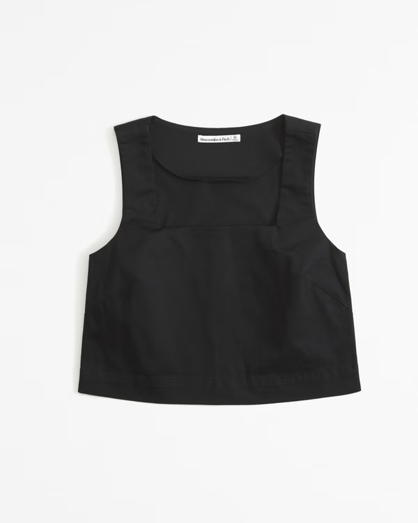 Crisp Cotton Squareneck Set Top | Abercrombie & Fitch (US)