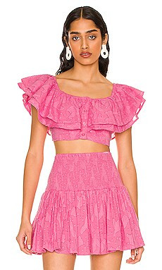Place Nationale La Jungle Top in Candy Pink Jacquard from Revolve.com | Revolve Clothing (Global)